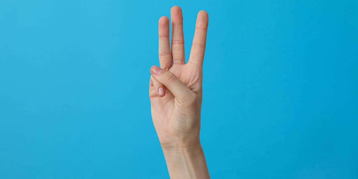 稲沢市議会議員選挙投票終了後３日めのご挨拶にむけたアイコンとなる３本指の画像